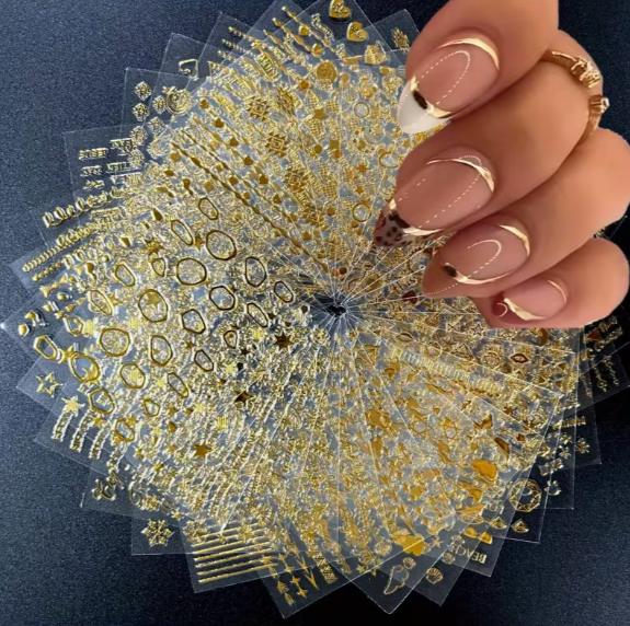 Golden Nail Art Sticker