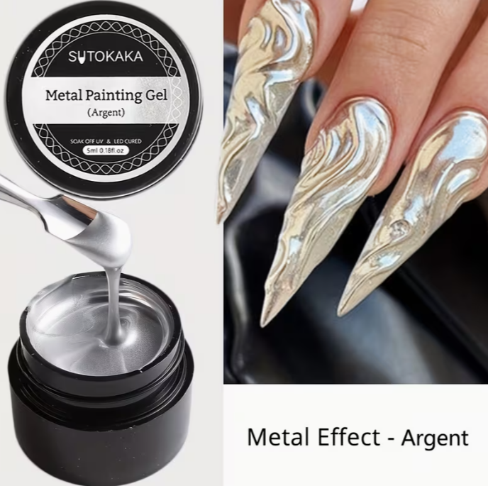 Golden & Silvery Magic Mirror Metal Gel - Image 3