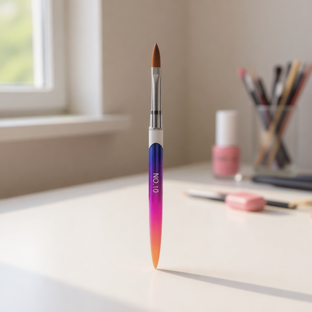 Gradient Steel Acrylic Kolinsky Nail Brush #10