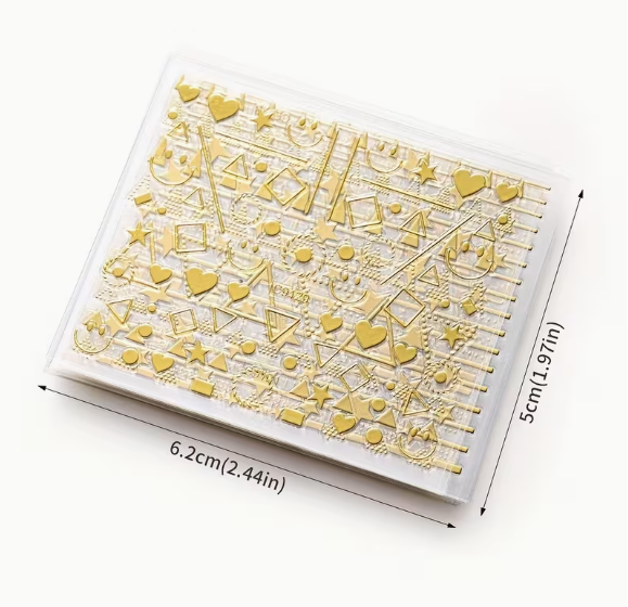 Golden Nail Art Sticker - Image 4