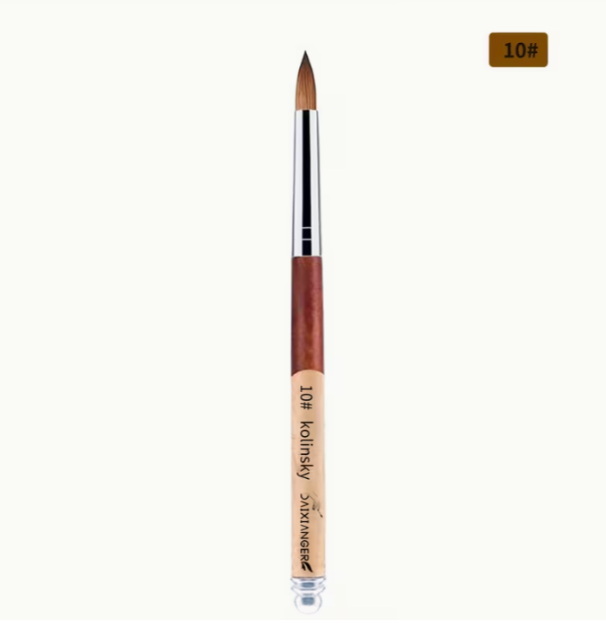 100% Kolinsky Premium Acrylic Nail Brush #10 - Image 4