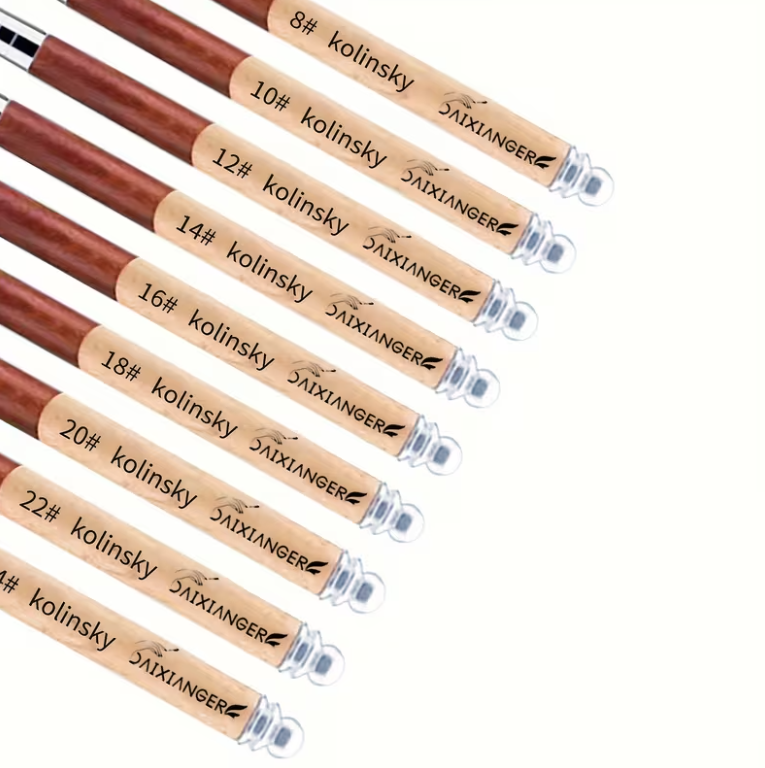 100% Kolinsky Premium Acrylic Nail Brush #10 - Image 3