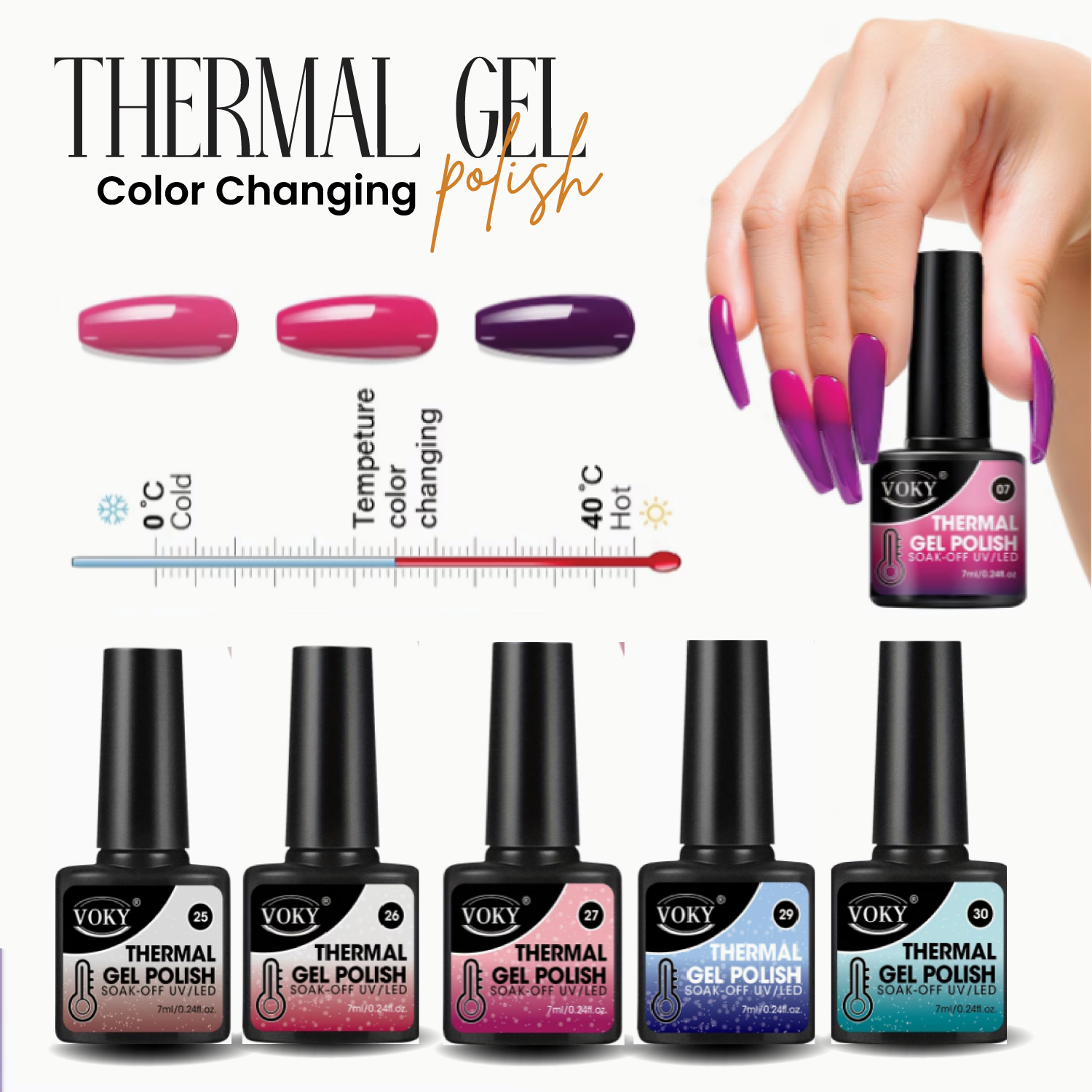 Thermal Color-Changing Gel Polish Set