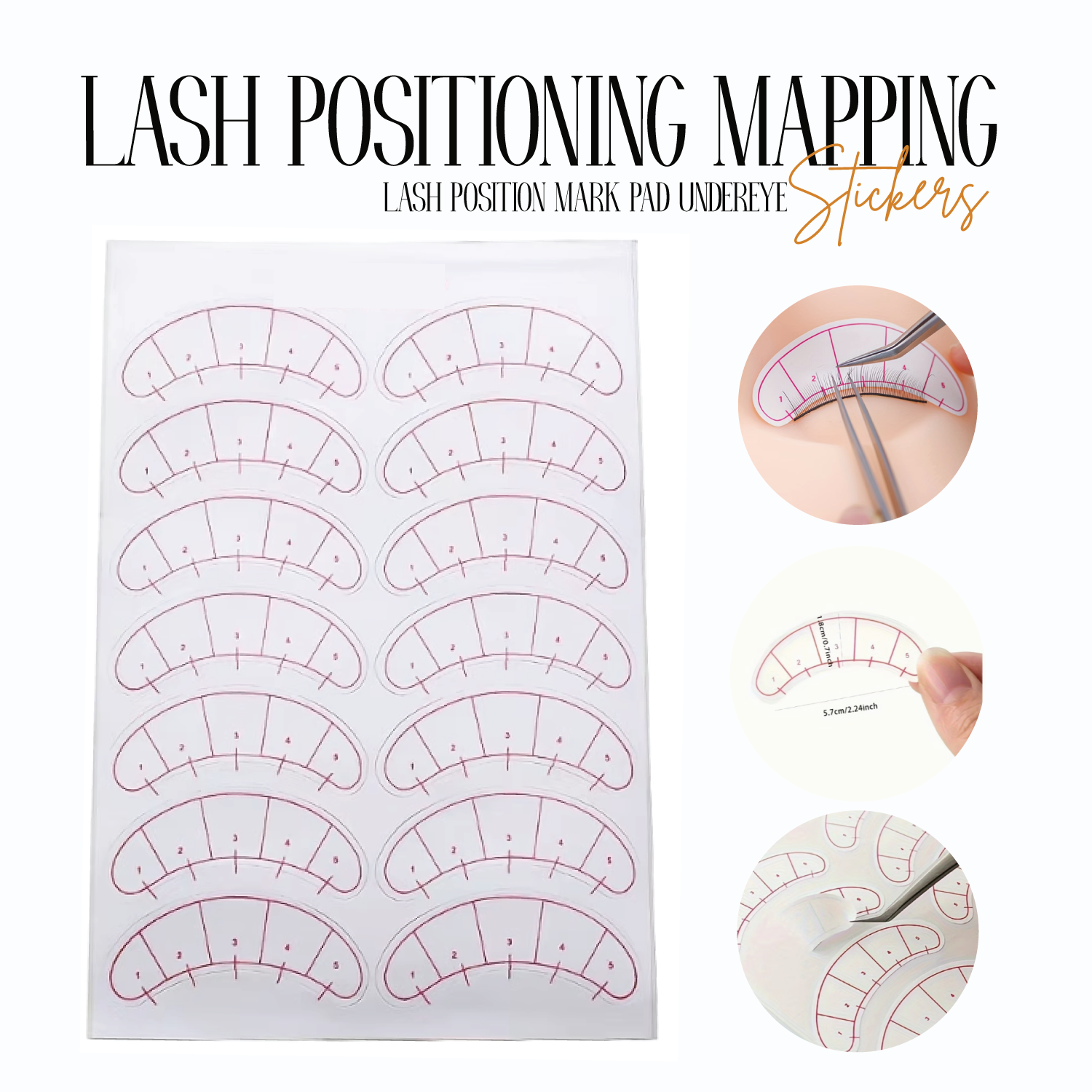 Lash Positioning Mapping Sticker