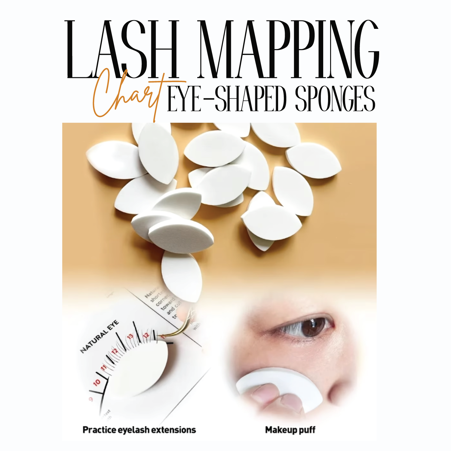 Lash Mapping Chart with Eye-Shaped Sponges - Image 3